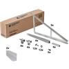 CONTACT ITALIA Supporto per pannello fotovoltaico CONTACT ITALIA KIT-02-KTV in alluminio ideale per tetto in lamiera d'acciaio e tetto piano, 2 pezzi