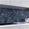GOLDART Piastrella Mosaico in gres porcellanato Venus blu lucido L 7.5 x L 41.5cm x Sp. 9 mm, 7 pezzi