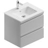 Leroy Merlin Mobile bagno sospeso con lavabo L 60 x H 56 x P 46 cm grigio artico opaco in mdf 2 cassetti per vasca centrale Pull