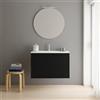Leroy Merlin Mobile bagno sospeso con lavabo L 80 x H 56 x P 46 cm grigio grafite opaco in mdf 2 cassetti per vasca centrale Pull, piedini non inclusi