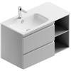 Leroy Merlin Mobile bagno sospeso con lavabo Pull L 90 x H 56 x P 46 cm grigio artico opaco in mdf 2 cassetti per vasca a sinistra , piedini non inclusi