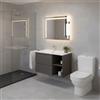 Leroy Merlin Mobile bagno sospeso con lavabo Pull L 90 x H 56 x P 46 cm grigio grafite opaco in mdf 2 cassetti per vasca a sinistra , piedini non inclusi