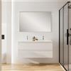 Leroy Merlin Mobile bagno sospeso con lavabo L 120 x H 56 x P 46 cm bianco opaco in mdf 2 cassetti per doppia vasca Pull,piedini non inclusi