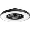 Intec Ventilatore da soffitto LED-GARBIN-NER pale trasparenti, struttura nero ø 60 cm INTEC
