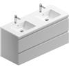 Leroy Merlin Mobile bagno sospeso con lavabo L 120 x H 56 x P 46 cm grigio artico opaco in mdf 2 cassetti per doppia vasca Pull