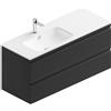 Leroy Merlin Mobile bagno sospeso con lavabo L 120 x H 56 x P 46 cm grigio grafite opaco in mdf 2 cassetti per vasca a sinistra Pull