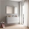 Leroy Merlin Mobile bagno sospeso con lavabo L 120 x H 56 x P 46 cm grigio artico opaco in mdf 2 cassetti per vasca a destra Pull