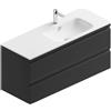 Leroy Merlin Mobile bagno sospeso con lavabo L 120 x H 56 x P 46 cm grigio grafite opaco in mdf 2 cassetti per vasca a destra Pull