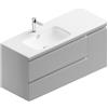 Leroy Merlin Mobile bagno sospeso con lavabo Pull L 120 x H 56 x P 46 cm grigio artico opaco in mdf 1 anta 2 cassetti per vasca a sinistra