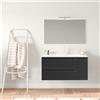 Leroy Merlin Mobile bagno sospeso con lavabo Pull L 120 x H 56 x P 46 cm grigio grafite opaco in mdf 1 anta 2 cassetti per vasca a sinistra