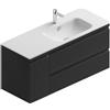 Leroy Merlin Mobile bagno sospeso con lavabo Pull L 120 x H 56 x P 46 cm grigio grafite opaco in mdf 1 anta 2 cassetti per vasca a destra