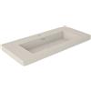 VISOBATH Lavabo a incasso rettangolare vasca centrale Nantes L 101 x H 6 x P 46 cm in resina crema satinato