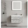 Leroy Merlin Mobile bagno sospeso con lavabo Portofino L 80 x H 51 x P 40 cm Grigio Antico in mdf cannettato 1 anta 2 cassetti per vasca centrale