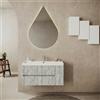 Leroy Merlin Mobile bagno sospeso con lavabo L 100 x H 50.5 x P 40 cm grigio antico in mdf cannettato, 1 anta 2 cassetti per vasca centrale Portofino