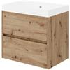 Leroy Merlin Mobile bagno sospeso con lavabo Portofino L 60 x H 50.5 x P 40 cm Rovere Oro in MDF 2 cassetti per vasca centrale