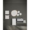 Leroy Merlin Specchio con illuminazione integrata bagno asimmetrico SPECCHIERE L 82 x H 72 x P 2.9 cm grigio / argento