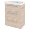 SENSEA Mobile da bagno sospeso sotto lavabo L 60 x H 58 x P 33 cm marrone opaco, 3 cassetti SENSEA Remix