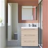 SENSEA Mobile da bagno sospeso sotto lavabo L 60 x H 58 x P 46 cm marrone opaco, 3 cassetti SENSEA Remix