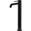 GATTONI RUBINETTERIA Rubinetto per lavabo getto laminare cristallino CIRCLE TWO nero opaco GATTONI RUBINETTERIA H 30 cm
