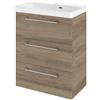 SENSEA Mobile da bagno sospeso sotto lavabo L 60 x H 73 x P 33 cm marrone opaco, 3 cassetti SENSEA Remix