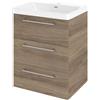 SENSEA Mobile da bagno sospeso sotto lavabo L 60 x H 73 x P 46 cm marrone opaco, 3 cassetti SENSEA Remix