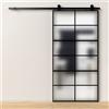 Leroy Merlin Porta scorrevole reversibile 12V satinata in alluminio trasparente, L 96 x H 220 cm, con binario Industrial