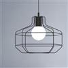 MILOOX Lampadario Moderno Wire nero paralume bianco E27 MILOOX