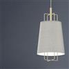 MILOOX Lampadario Moderno Pyra oro paralume grigio perla E27 MILOOX