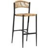 Leroy Merlin Sgabello da giardino in alluminio antracite con seduta in rattan sintetico marrone