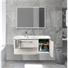 Leroy Merlin Mobile bagno sospeso con lavabo rovere bianco, 1 anta 2 cassetti per vasca a sinistra Contea