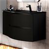 Leroy Merlin Mobile bagno sospeso con lavabo Vague nero opaco cannettato per vasca a destra