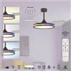 MANTRA Ventilatore da soffitto LED Rafaga pale retrattili trasparenti, struttura nero ø 106 cm, silenzioso con telecomando MANTRA