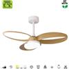 MANTRA Ventilatore da soffitto LED Infinity marrone, struttura bianco ø 92.5 cm, silenzioso con telecomando MANTRA