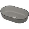 BADEN HAUS Lavabo da appoggio BADEN HAUS ovale in solid surface L 54 x H 12 x P 34 cm grigio e trasparente