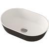 BADEN HAUS Lavabo da appoggio BADEN HAUS ovale in solid surface L 48 x H 14 x P 32 cm bianco e nero