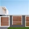 Alba Cancello automatico battente Maia120-40 ALBA in alluminio rovere dorato telaio bianco, apertura centrale, L 300 x H 190 cm