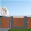 Alba Cancello automatico battente Maia120 ALBA Close in alluminio rovere dorato telaio grigio, apertura centrale, L 300 x H 160 cm