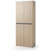 TERRANEO Mobile lavanderia Laundry 4 ante in truciolare olmo P 37 x L 80 x H 195 cm