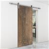 Leroy Merlin Porta scorrevole reversibile Barn Wenge in inox marrone, L 96 x H 215 cm, con binario Country satinato