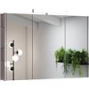 Leroy Merlin Specchio Contenitore Con Illuminazione Akira luce fredda L 100 x H 70 x P 15.5 cm