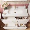 SENSEA Mobile bagno da terra con lavabo L 90 x H 57 x P 48.1 cm bianco in truciolare 2 cassetti per vasca centrale Charm