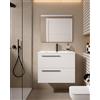 VISOBATH Mobile da bagno sospeso sotto lavabo L 70 x H 55 x P 45 cm bianco laccato opaco, 2 cassetti VISOBATH Mia