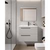 VISOBATH Mobile da bagno sospeso sotto lavabo L 70 x H 55 x P 45 cm grigio laccato opaco, 2 cassetti VISOBATH Mia