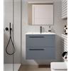 VISOBATH Mobile da bagno sospeso sotto lavabo L 60 x H 55 x P 39.5 cm blu laccato opaco, 2 cassetti VISOBATH Mia