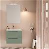 VISOBATH Mobile da bagno sospeso sotto lavabo L 60 x H 55 x P 39.5 cm verde laccato opaco, 2 cassetti VISOBATH Mia