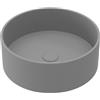 Leroy Merlin Lavabo da appoggio Kros tondo in ceramica grigio piletta non inclusa