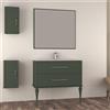 BADEN HAUS Specchio con illuminazione integrata Tiffany BADEN HAUS L 98 x H 90 x P 4 cm verde opaco