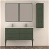 BADEN HAUS Mobile da bagno sospeso sotto lavabo L 124 x H 55 x P 46 cm verde laccato opaco, 2 cassetti BADEN HAUS TIFFANY