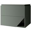 BADEN HAUS Mobile bagno sospeso con lavabo L 70 x H 55 x P 45.3 cm verde opaco per vasca centrale Vintage