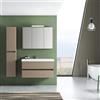 Leroy Merlin Specchio Contenitore Con Illuminazione Akira laccato opaco nocciola L 100 x H 70 x P 15.5 cm